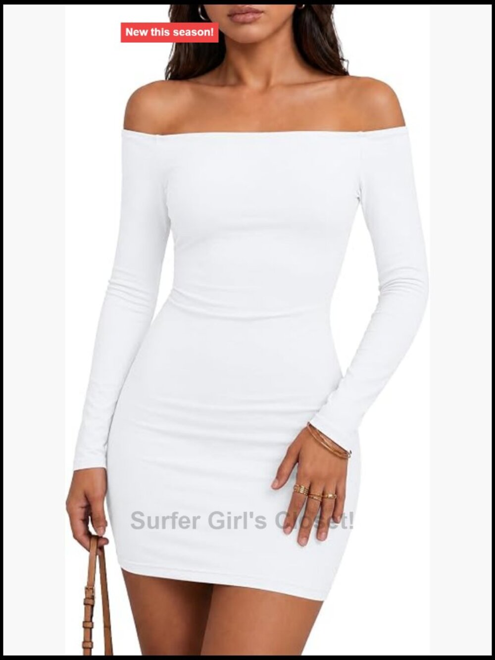 Off Shoulder Long Sleeve Bodycon Mini Dress Stretchy High Stretch Club